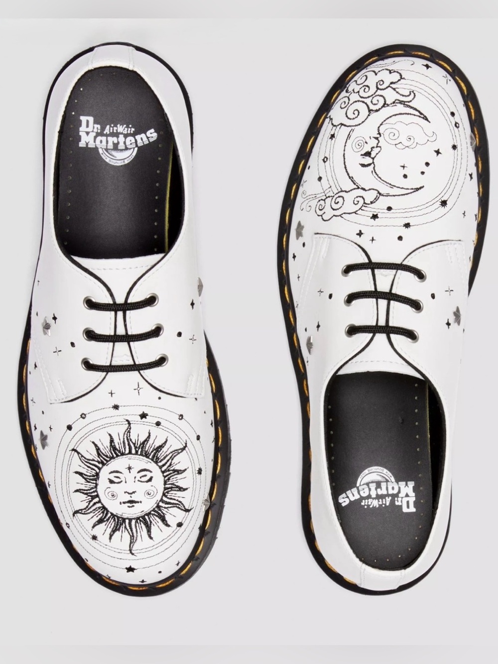 Dr. Martens 1461 Cosmic Embroidered Leather Shoes White Size US W7 / M6